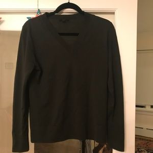 COS V-neck merino wool green sweater